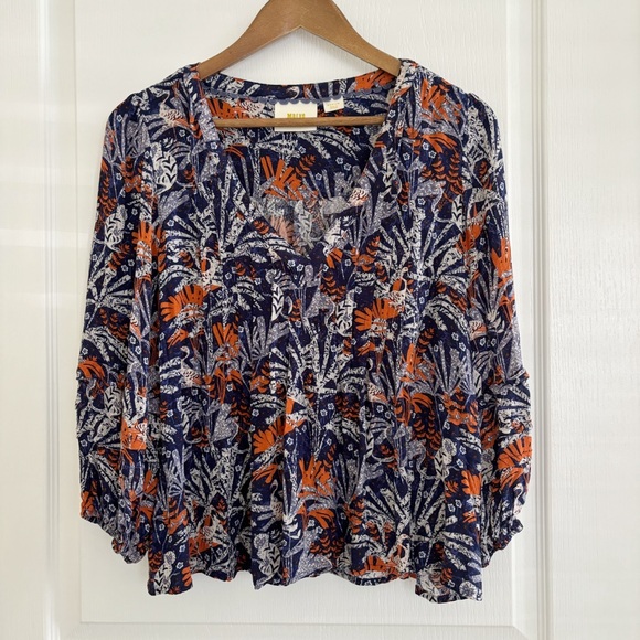 Maeve Tops - Anthropologie Maeve Blouse Cathy Floral Navy